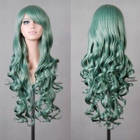 Lady Long Curly Wigs Fashion Cosplay Costume Hair Anime - Picture 9 of 13